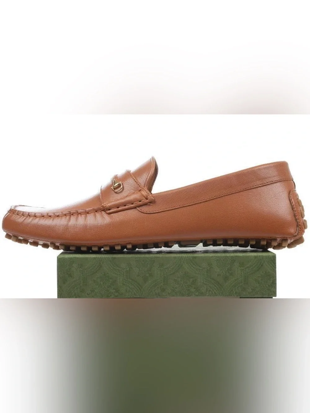NEW GUCCI MEN CAMEL LEATHER HORSEBIT DETAIL MOCCASIN LOAFER SHOES 8/ US 8.5